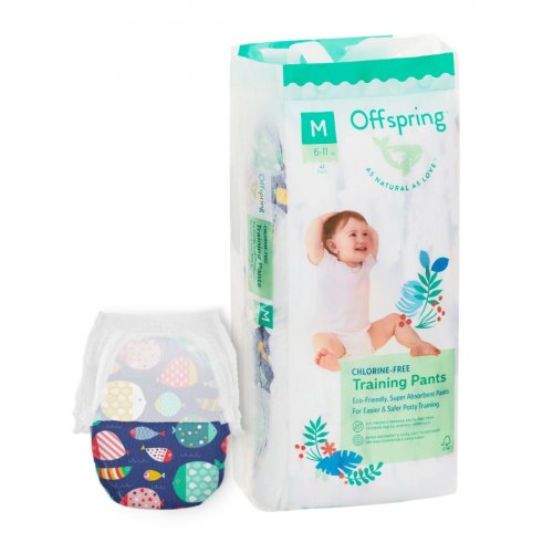 Offspring Трусики-подгузники, M 6-11 кг. 42 штуки / расцветка Рыбки