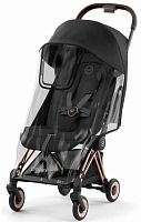 Cybex Прогулочная коляска Coya с дождевиком / цвет Sepia Black (черный), рама Rosegold (розовое золото)