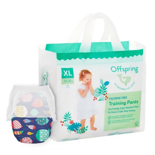 Offspring Трусики-подгузники  XL 12-20 кг. 30 штук / расцветка Рыбки