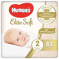 Huggies Elite Soft Хаггис подгузники Элит Софт 2 4-6 кг (82шт)