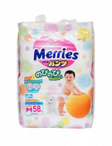 Подгузники-трусики Merries Walker  М (6-10 кг) 56-58 шт